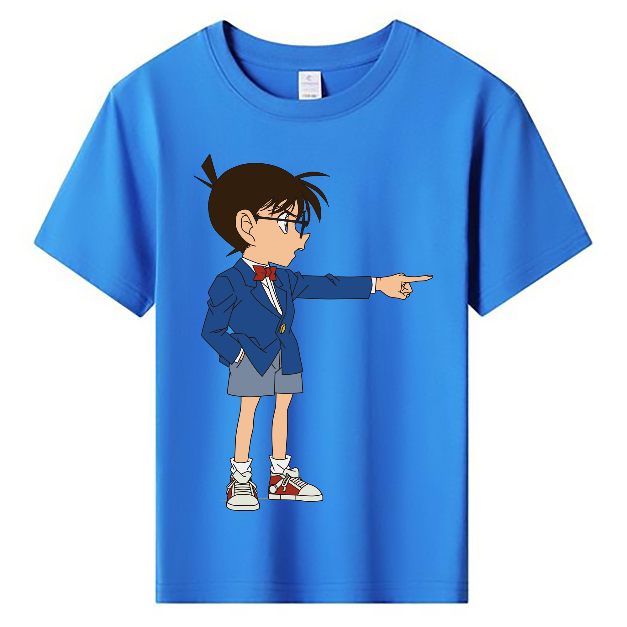 （画像用） 名探偵コナン 江戸川 コナン Detective Conan Conan Edogawa 綿100％キッズTシャツ（フロントプリント）